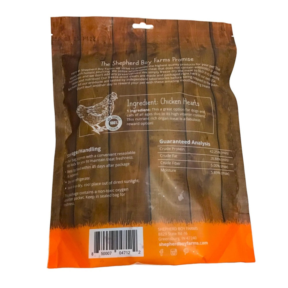 freeze dried chicken hearts dog treats ingredients